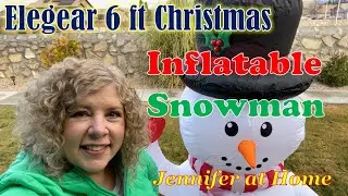 Unboxing Review Elegear 6 ft Christmas Inflatable Snowman, Rotating LED Lights, Inflatable Penguin.