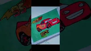 Easy Lightning McQueen painting🚘#art #painting  #video#carscartoon