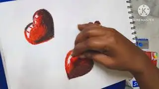 3D heart ❤️ drawing tutorial step by step|3D heart|3D art #3dheartdrawing 