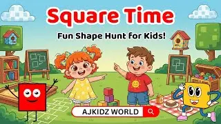 🟦 Square Time! | Fun Shape Hunt for Kids 🌈✨ | Learn Squares with Easy Examples