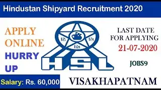 HSL JOBS #VISAKHAPATNAM | CENTRAL GOVT JOBS SALARY Rs 60,000+ APPLY #ONLINE SOON | JOBS9 | #Vizagjob