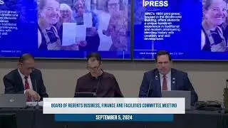 NSHE Board of Regents Business, Finance and Facilities Committee: 09/05/24