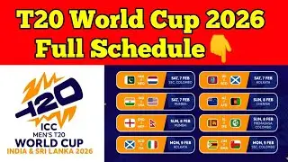 ICC Mens T20 World Cup 2026 Full Schedule | All Matches & Dates
