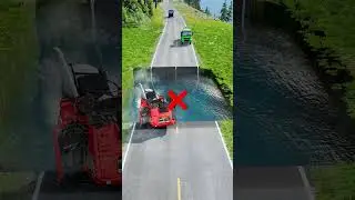 Автоцистерны против водной ямы #15 | #beamngcarcrash #constructionvehicle