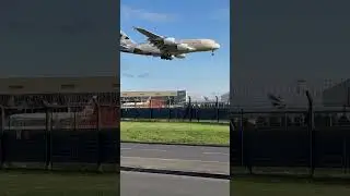 Stunning A380 landing at London Heathrow Airport #a380 #aviation #airbusa380