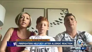 Firefighters help boy after allergic reaction