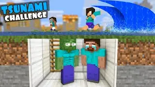 Monster School : TSUNAMI CHALLENGE - Minecraft Animation