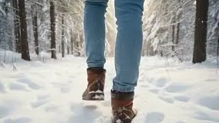 Walking in the Snow ASMR | Short Snowy Forest Walk & Winter Nature Sounds for Relaxing, Study, Sleep