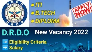 DRDO 2022 New Vacancy B.Tech Diploma  ITI Eligible | DRDO Apprenticeship 2022 | Application Process