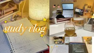 Study Vlog || early morning with honey lemon tea, productive, student🐝