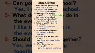 Daily Activities - English