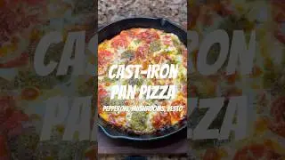 Cast-iron Pan Pizza 🍕 check description! #pizza #panpizza #castironpizza