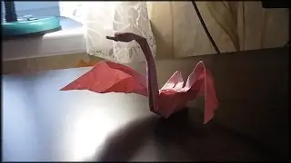 Красивый оригами-лебедь. Beautiful Origami-Swan.