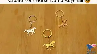 Beautiful Custom Name Horse Keychain