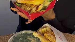 Relaxing ASMR | Grilled Chicken Club, Fries & Kale Crunch Salad 🍗🥗