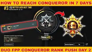 HOW TO REACH CONQUEROR IN 7 DAYS || DUO FPP CONQUEROR RANK PUSH DAY 2 || #bgmirankpush #mariogaming