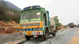 Trucks on Rails | Doubling work in MAKALI Ghats | Makalidurga ,SWR