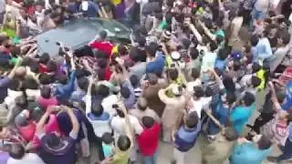 Celebrations outside sarfaraz home icc ct 17
