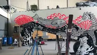 100% Sun Wind Water &ndash; A glimpse from the Ocean Artivism painting session 2020.
