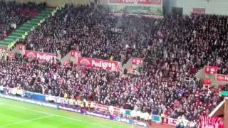 Crystal Palace Fans let flare off in Britannia Stadium