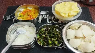 ||Quick Tiffen box Recipe Day 5 ||Sambar,vendaikai poriyal and Miniidli ||