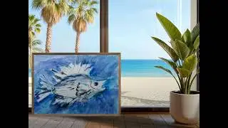 Abstract Fish Painting at the Seascape Studio Lesson