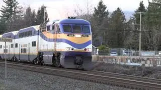 SP Trains #1354 WCE Train #10 at Mile 105 CP Cascade Sub 2020-01-28