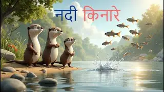 नदी किनारे | Fun at River | Jungle Poem & Animal Rhyme for Kids