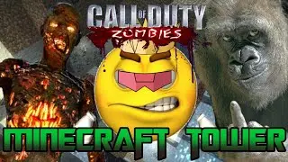 IMPOSIBLE Minecraft Tower Zombies COD WAW Custom Map