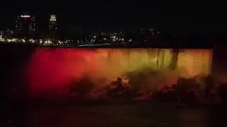 Niagara American Falls at Night 🌙 | Stunning Illuminated Views in 4K #niagarafalls #shorts