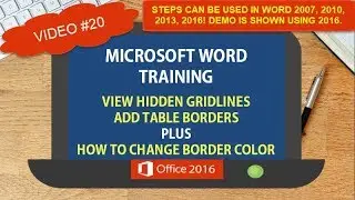 MICROSOFT WORD GRIDLINES VS. BORDERS IN A TABLE | HOW TO CHANGE TABLE BORDER COLOR | TIPS TRICKS #20