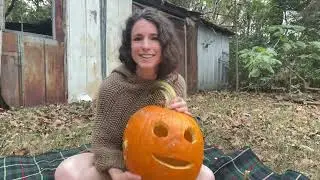 When a Vampire carves a Pumpkin for a Photoshoot