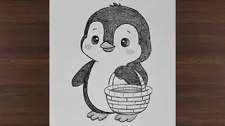 How to draw a penguin easy for beginners | Simple Animal Drawing | Penguin Drawing