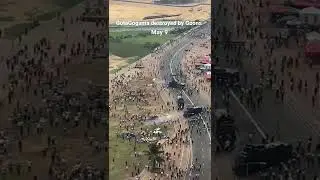 Pro Government goons attacking #gotagogama and destroying while police using water cannons #shorts