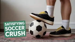 Pop inflatable - Soccer Ball Air Release Test with spike shoes ⚽💨 Watch It Slowly Go Flat!