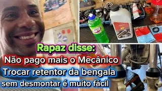 Como trocar os retentores da bengala de qualquer moto sem desmontar 