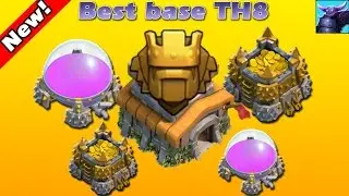 CLASH OF CLANS- BEST TH8 TROPHY AND LOOT BASE!!!