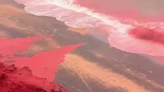 Hormuz Island&rsquo;s Red Beach in the Persian Gulf After Heavy Rainfall