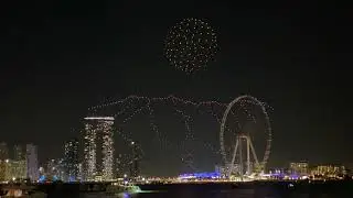 2021 Dubai Shopping Festival Drone Light Show at Bluewaters Island in Dubai, UAE (Part 1)