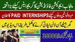 PEF announced Paid internships for newly graduated students | Monthly sallery 35000|