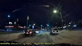 Night Drive in the Snow