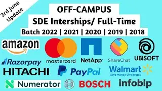 Latest Off Campus Drives | 2022 | 2021 | 2020 | 2019 | 2018 | Batch | Any Branch | June 2021 Update