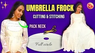 Umbrella Frock Cutting & Stitching with Saree/ Easy Full Circle Umbrella Frock Cutting/ #longfrock 