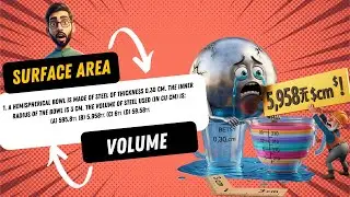 Hemispherical Bowl Volume Trick! | Find Volume of Steel Used | Surface Area & Volume Class 10