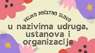 Veliko početno slovo u nazivima udruga, ustanova i organizacija
