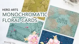 Monochromatic Flower Cards with Hero Arts Summer 2018 Florals (No Coloring!)