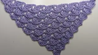Dreieckstuch Muschelmuster, sehr einfach, nur zwei Reihen, Tutorial, Triangle shawl, only two rows