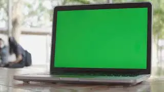 Laptop Green Screen Chroma Key Background in Close Up 4K