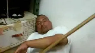 lazy janitor sleeping on the job