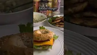 Bagel Burger Recipe | Juicy Homemade Burger | Easy Snack Idea @FlavturKitchen  #food #recipe